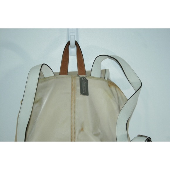 Coach Tan Nylon Double Pocket‎ Drawstring Women\'s Backpack Purse Bag 6258 main image 10